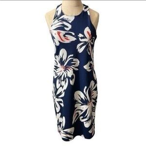 Renee C. Navy Floral Midi Dress